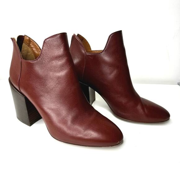 Aquatalia Brown Leather Heeled Ankle Boots 8 - Picture 1 of 7